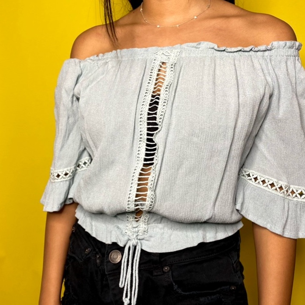 Light Blue L.A. Hearts Top